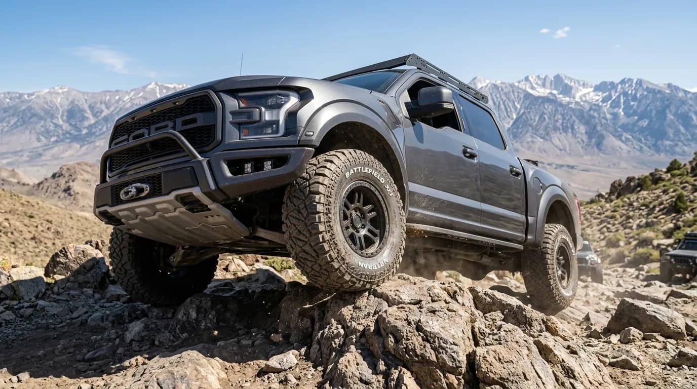 Veteran Battlefields XT tires climbing rock